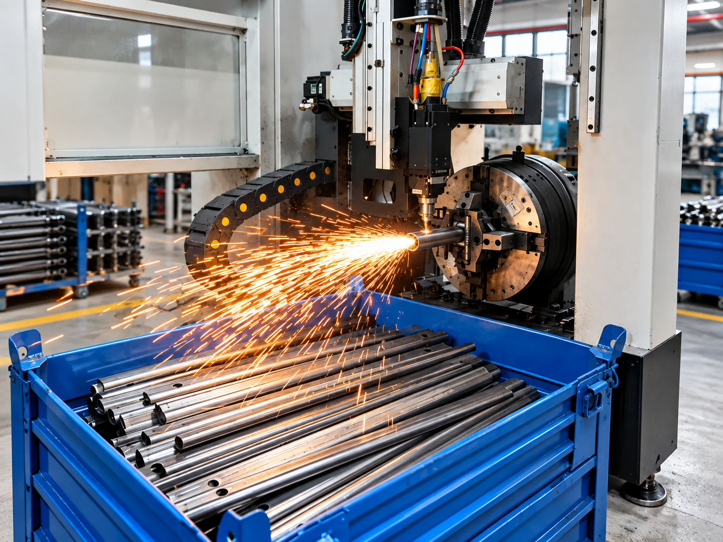 ATV frame robotic welding at SJ MOTO factory